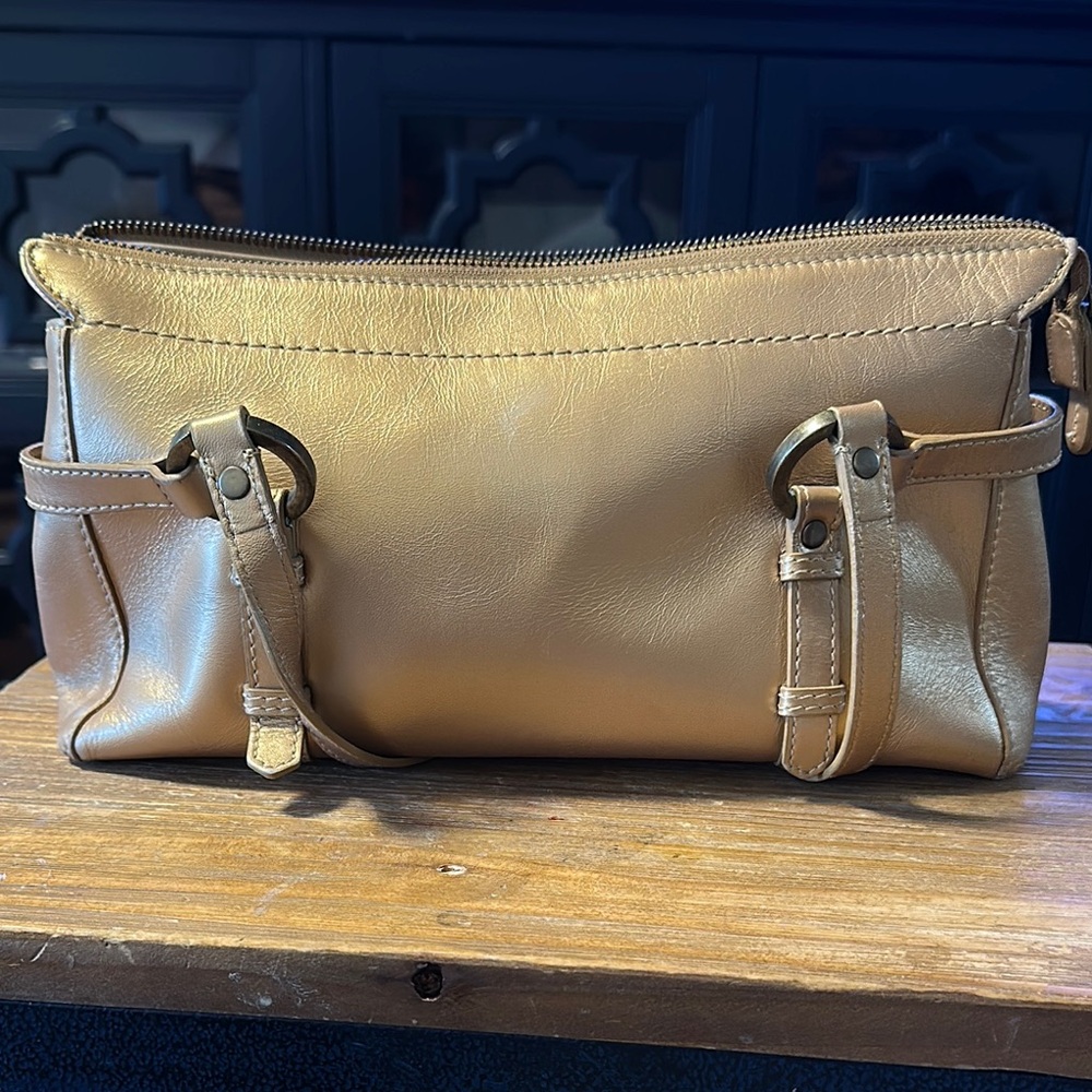 Talbots Tan Leather Clutch with Wristlet